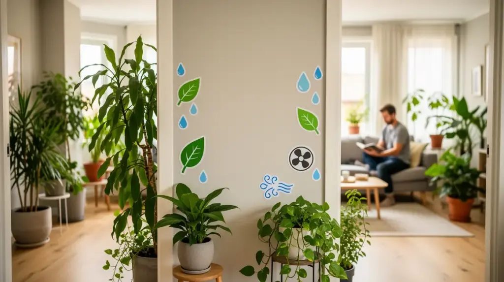 plantes dépolluantes dans intérieur moderne sain