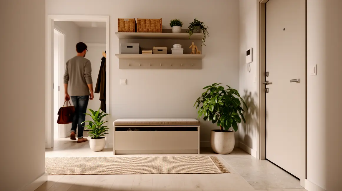 rangement de l’entrée : questions à se poser avant d’agir en petit budget 30 entrée moderne optimisée avec mobilier multifonction