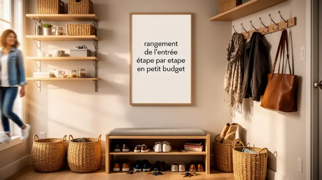 entrée organisée avec rangement petit budget
