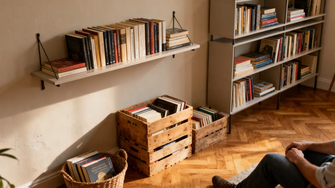 coin lecture : guide pratique pour bien commencer en petit budget 3 rangement pratique livres caisses bois étagère