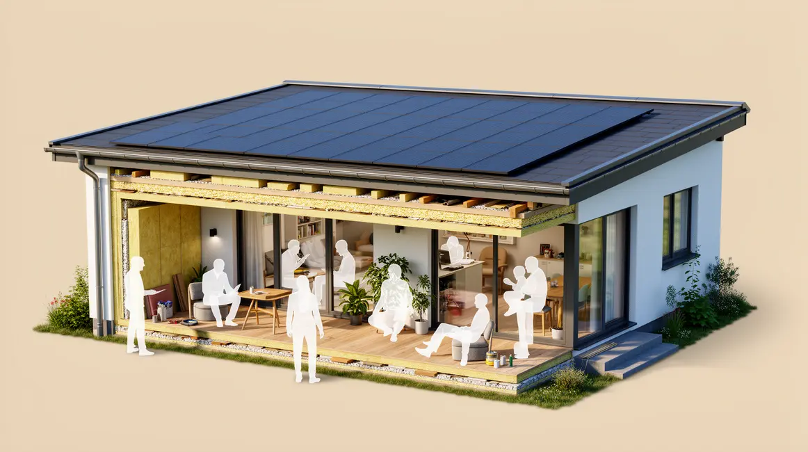 Rénovation énergétique : par où commencer dans son logement ? 14 Image renovation energetique maison moderne isolation panneaux solaires