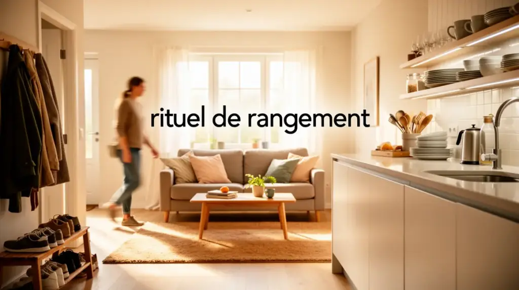Intérieur rangé, espaces ordonnés et lumineux, rituel de rangement