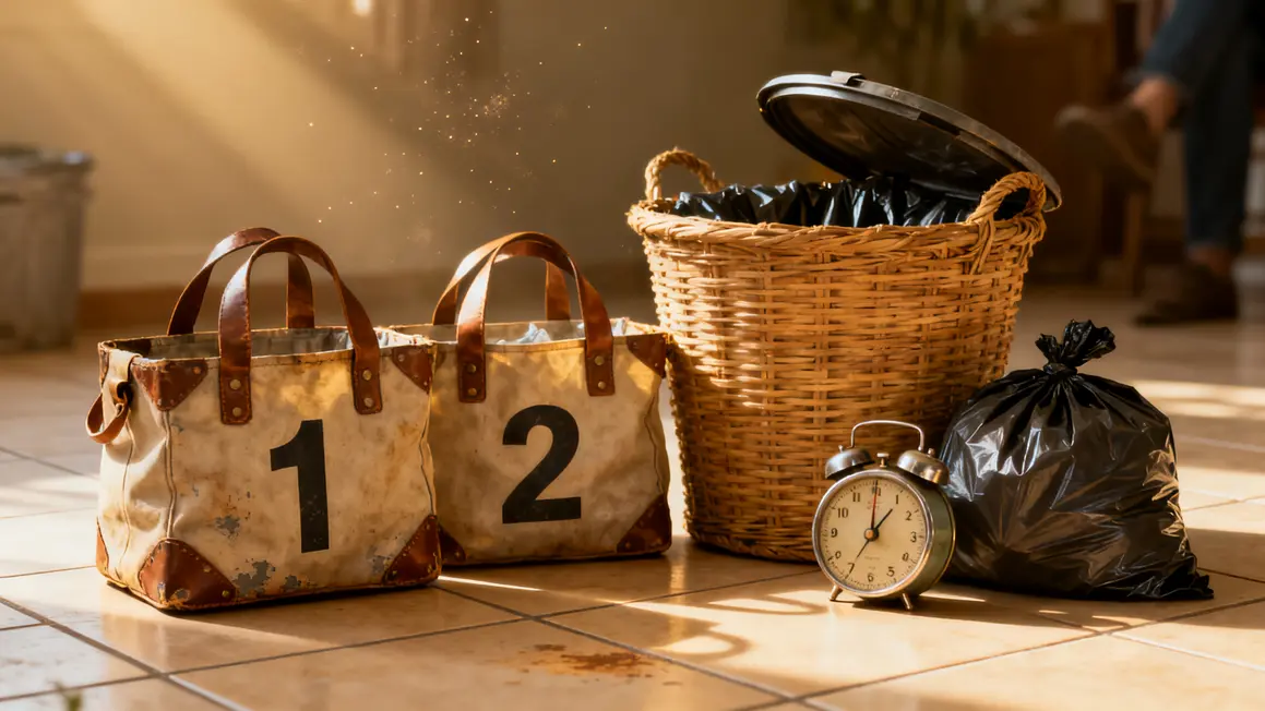 rituel de rangement : guide débutant sans jargon 3 Outils rituel de rangement sacs panier minuteur