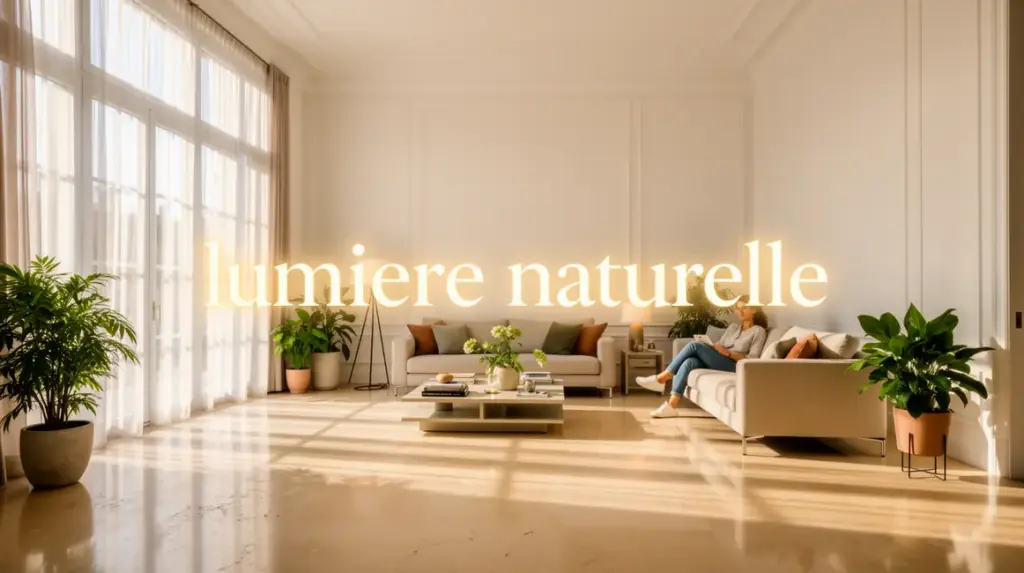 Grand salon avec lumière naturelle et fenêtres dégagées