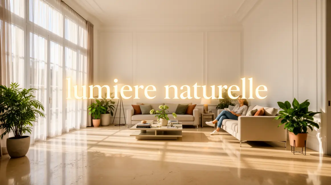 Grand salon avec lumière naturelle et fenêtres dégagées