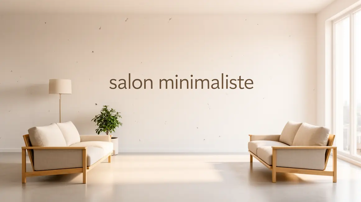 Salon style minimaliste lumineux avec déco épurée