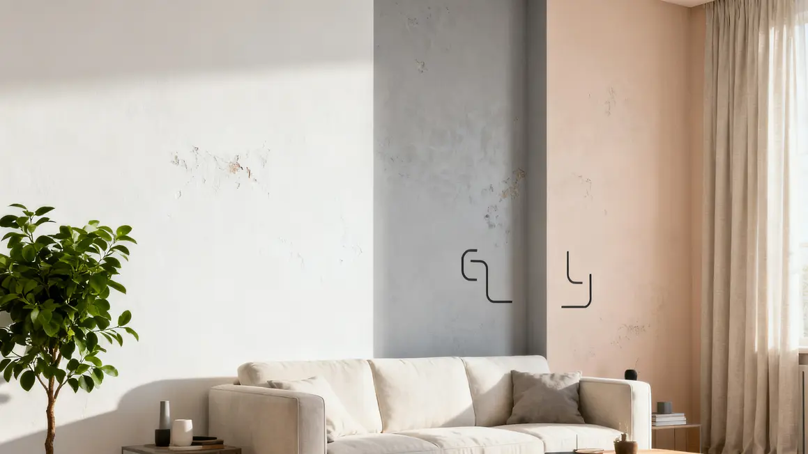 salon minimaliste : guide pratique pour bien commencer en petit budget 3 palette couleurs minimalistes salon blanc beige gris pastel stickers plantes