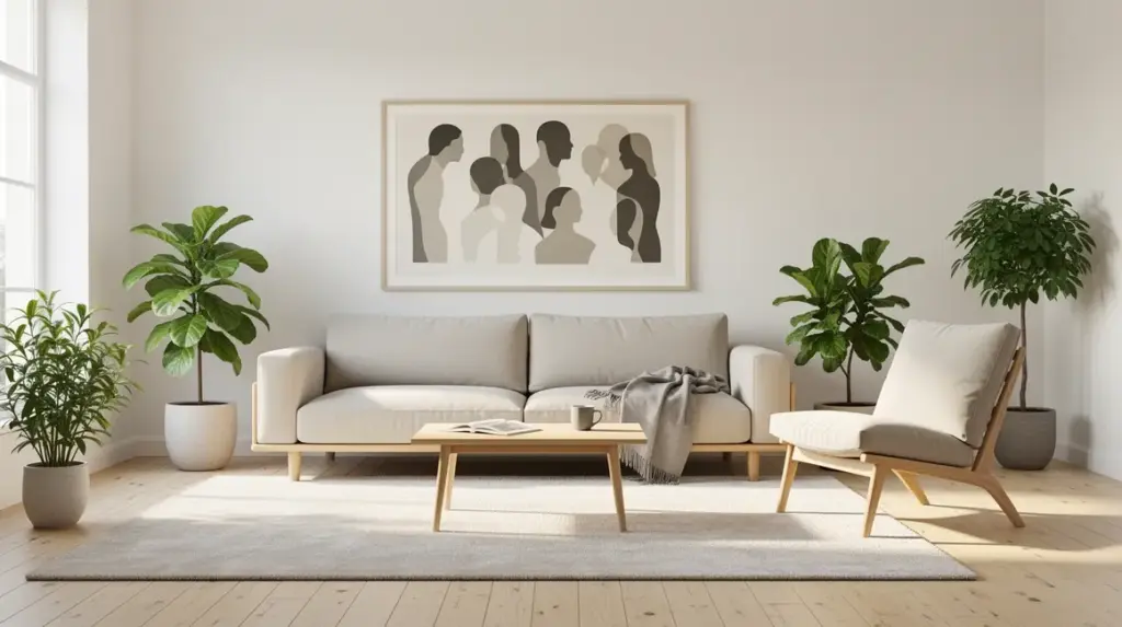 salon minimaliste lumière meuble simple petit budget
