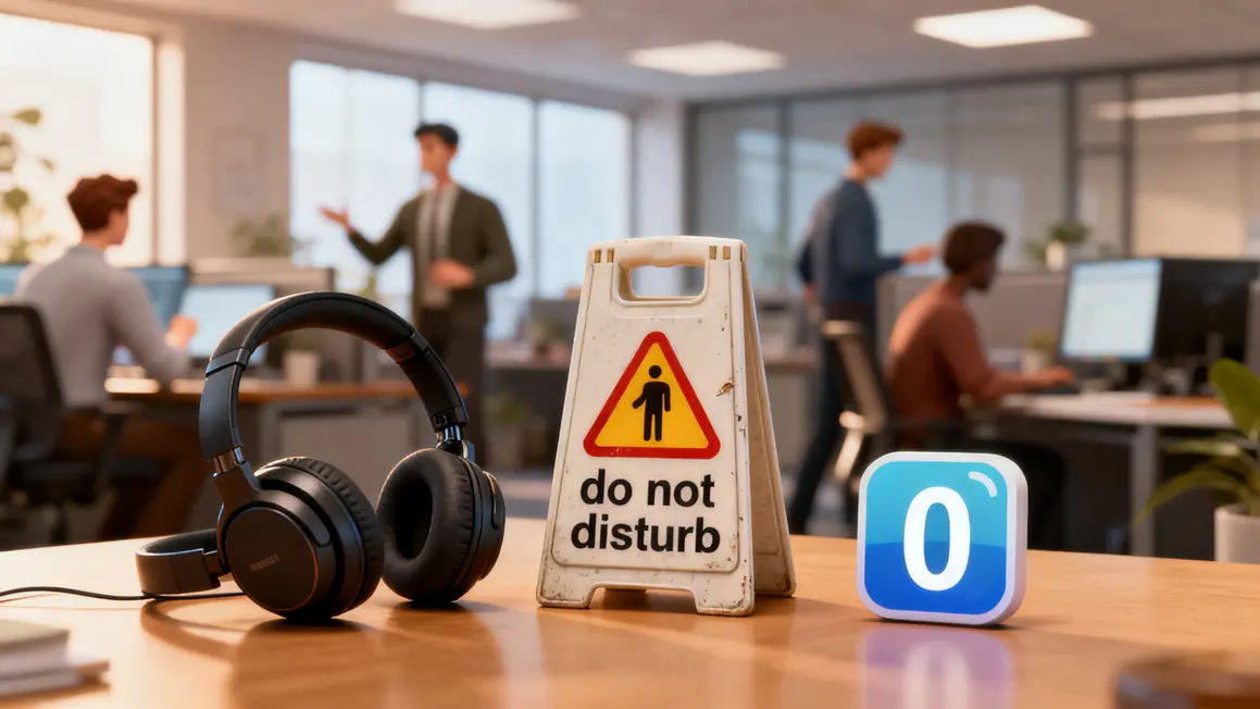 Objets solutions bureau calme casque panneau notification