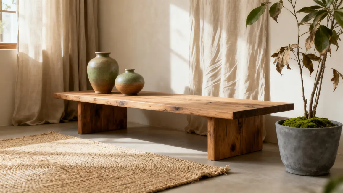 chambre zen en 2026 : points clés à connaître 2 tendances deco 2026 chambre zen meubles bas bois clair et tapis jute