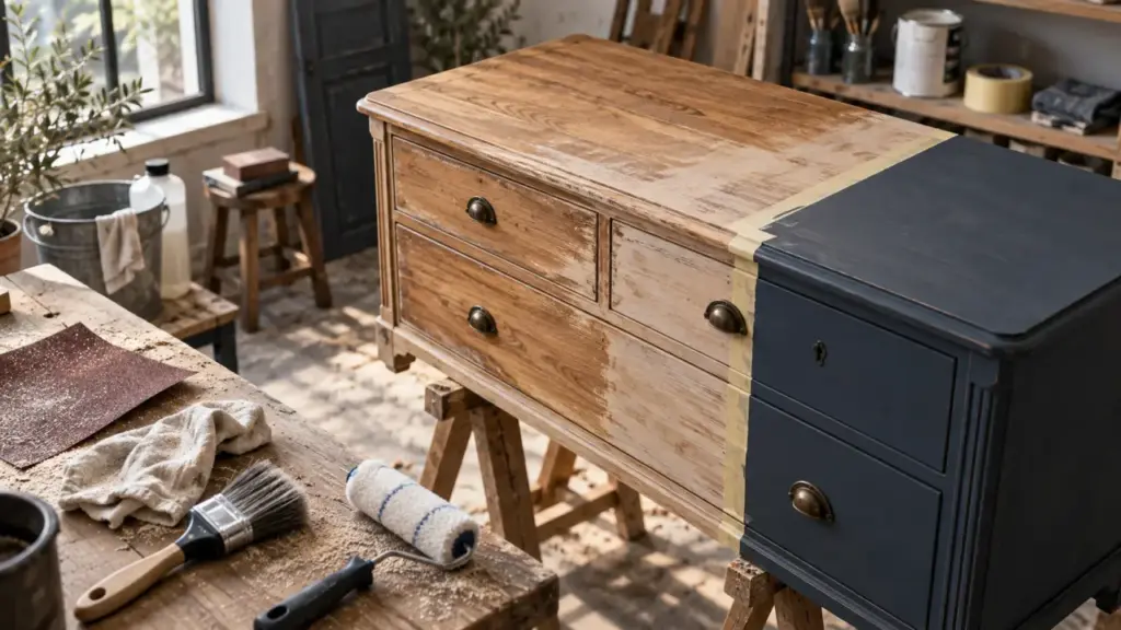 Relooker meuble en bois : ponçage inutile et peinture qui écaillent