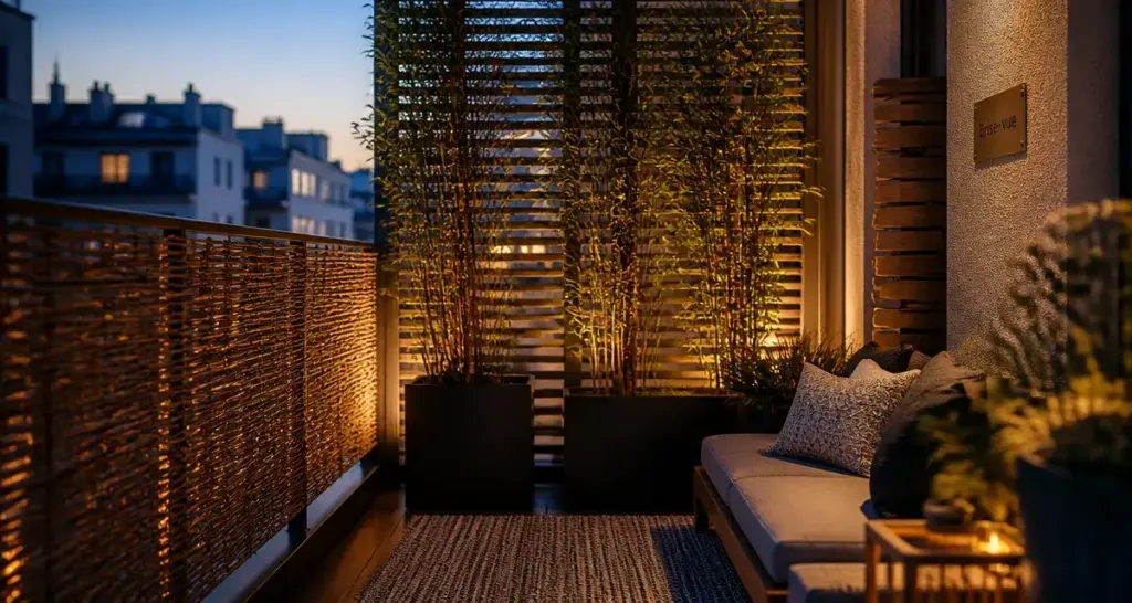 Terrasse en ville sans vis-à-vis : brise-vue bambous filtre les regards sans perdre la lumière