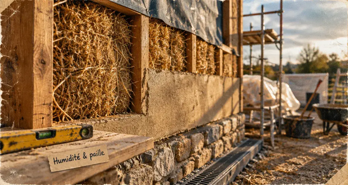 Maison en paille : les inconvénients à vérifier avant de fermer les murs 8 Maison en paille inconvénients : vérifier humidité et enduit avant fermeture des murs