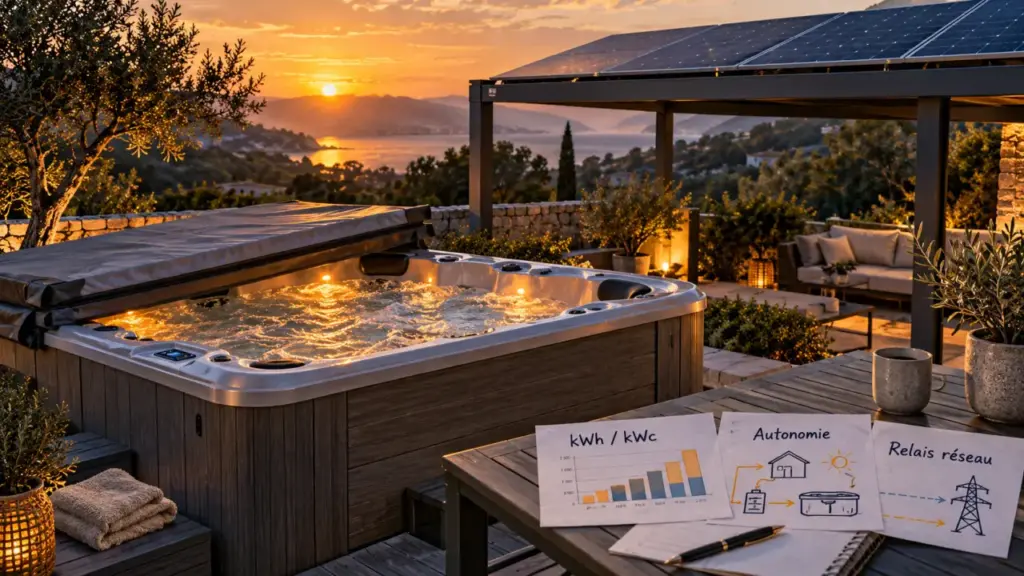 Panneau solaire jacuzzi pour alimenter le spa : kWh, kWc et autonomie